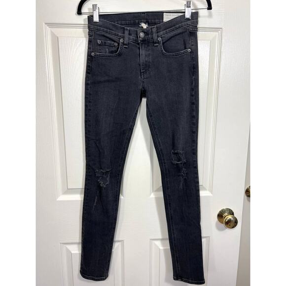 Rag & Bone Jeans The Skinny Dark Gray Mid-Rise Womens 25 - Picture 2 of 8
